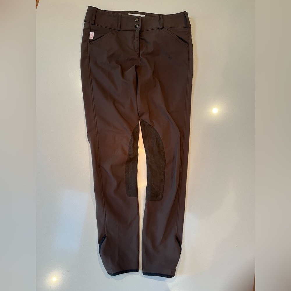 Tailored Sportsman - 28, low rise front-zip, bark